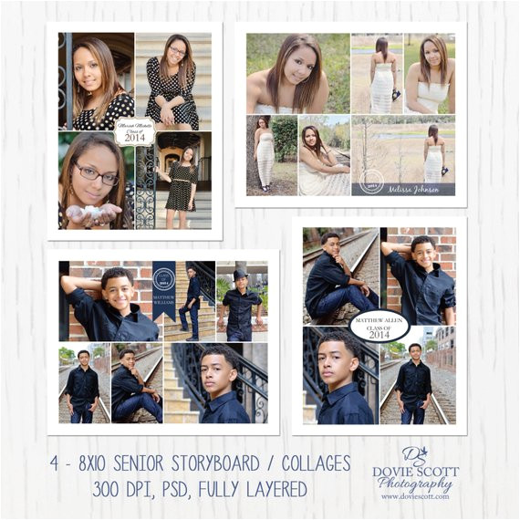8x10 senior storyboard collage template