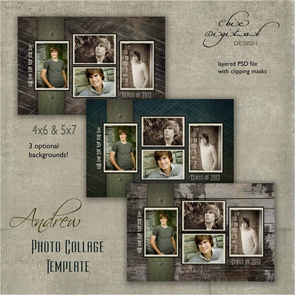 Senior Photo Collage Templates Senior Photo Collage Graduation Template by