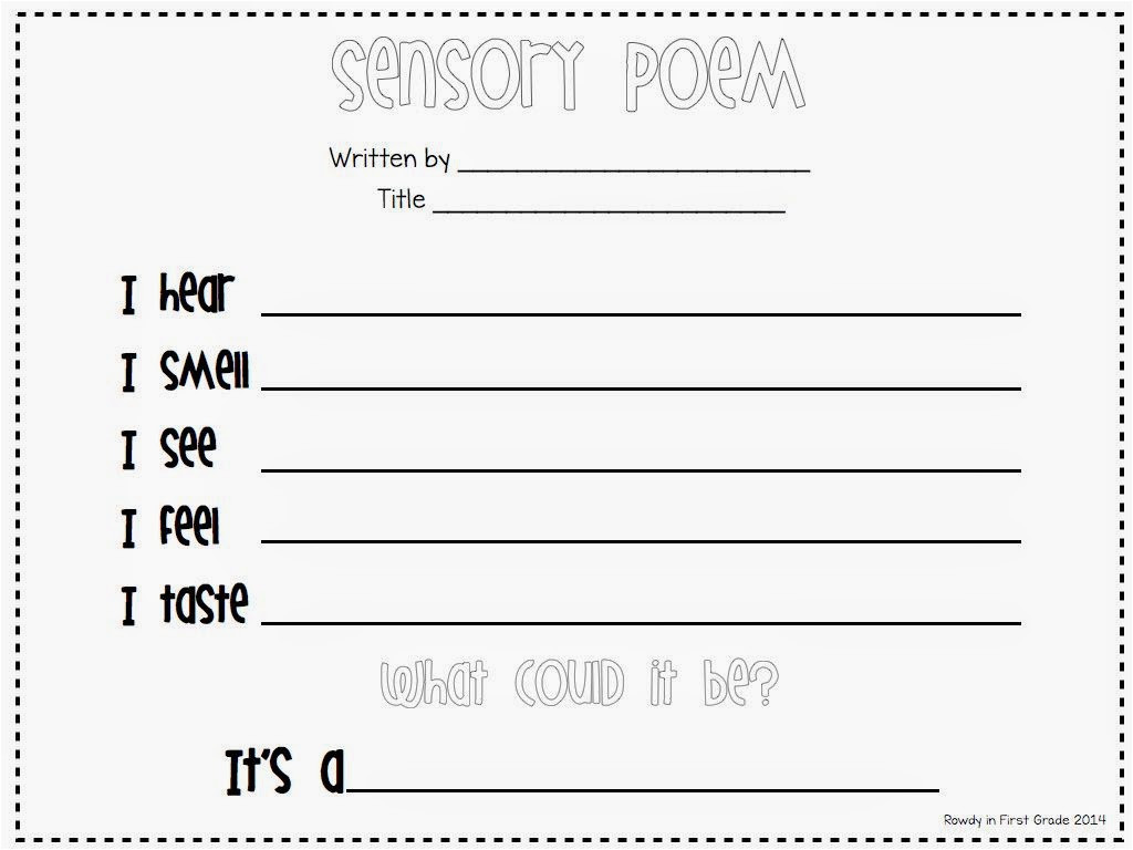 Sensory Poem Template Sensory Poetry Teaching with Jennifer