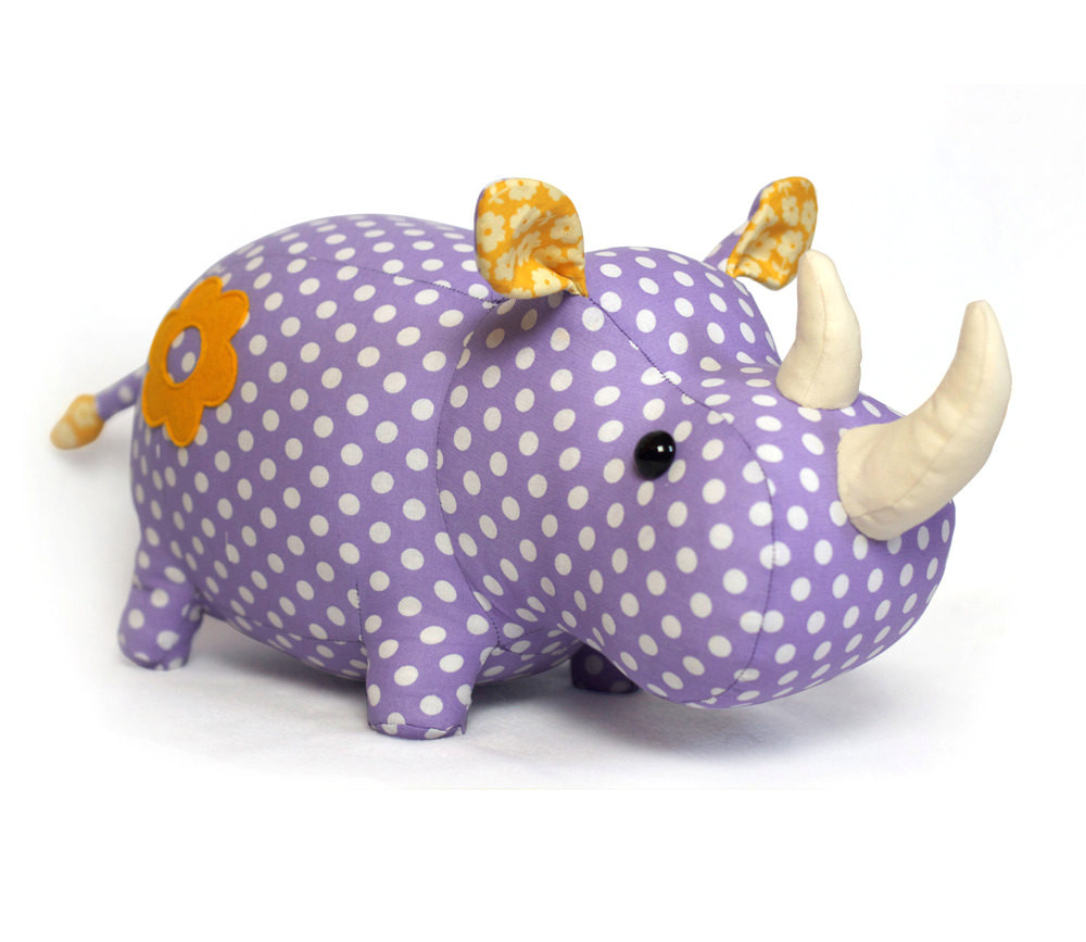 rhino stuffed animal toy sewing pattern