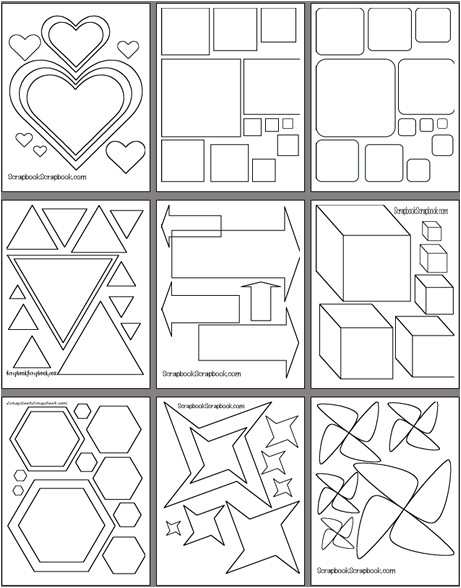 Shape Templates for Scrapbooking Scrapbook Shape Templates to Print