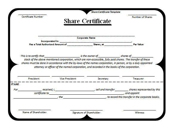Shareholders Certificate Template Free 21 Share Stock Certificate Templates Psd Vector Eps