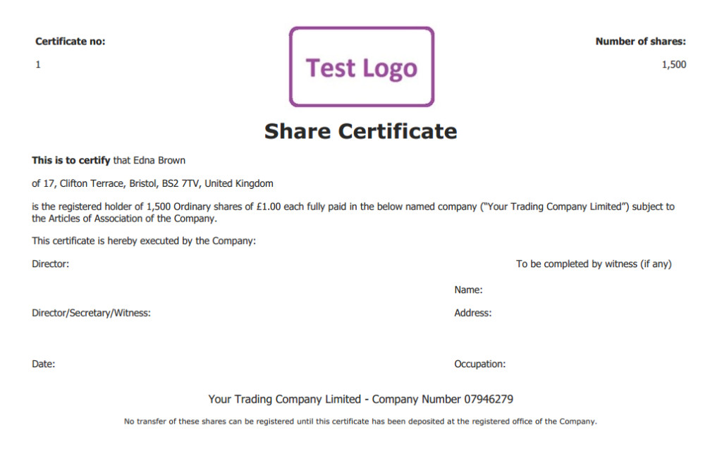 perfect share certificates