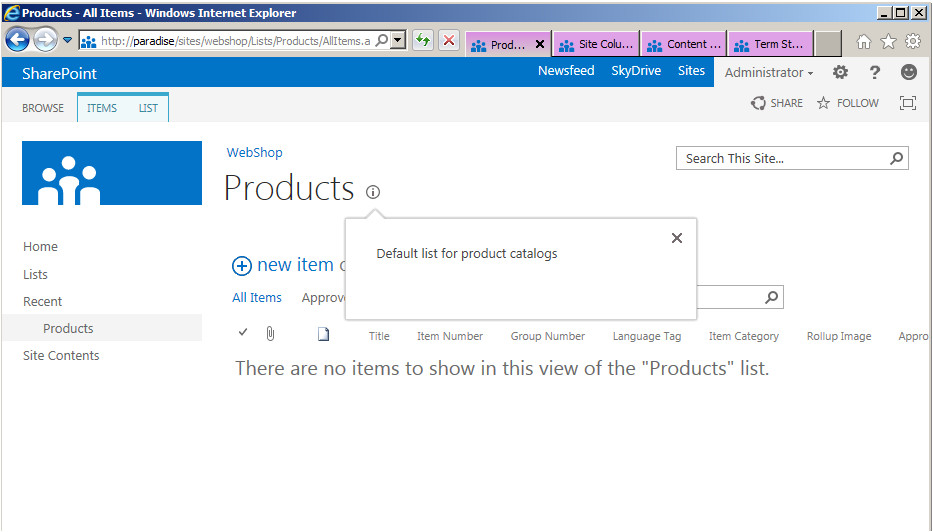 sharepoint 2013 preview product catalog