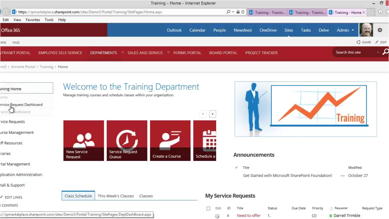 Sharepoint Hr Template Office 365 Sharepoint Training Portal Application