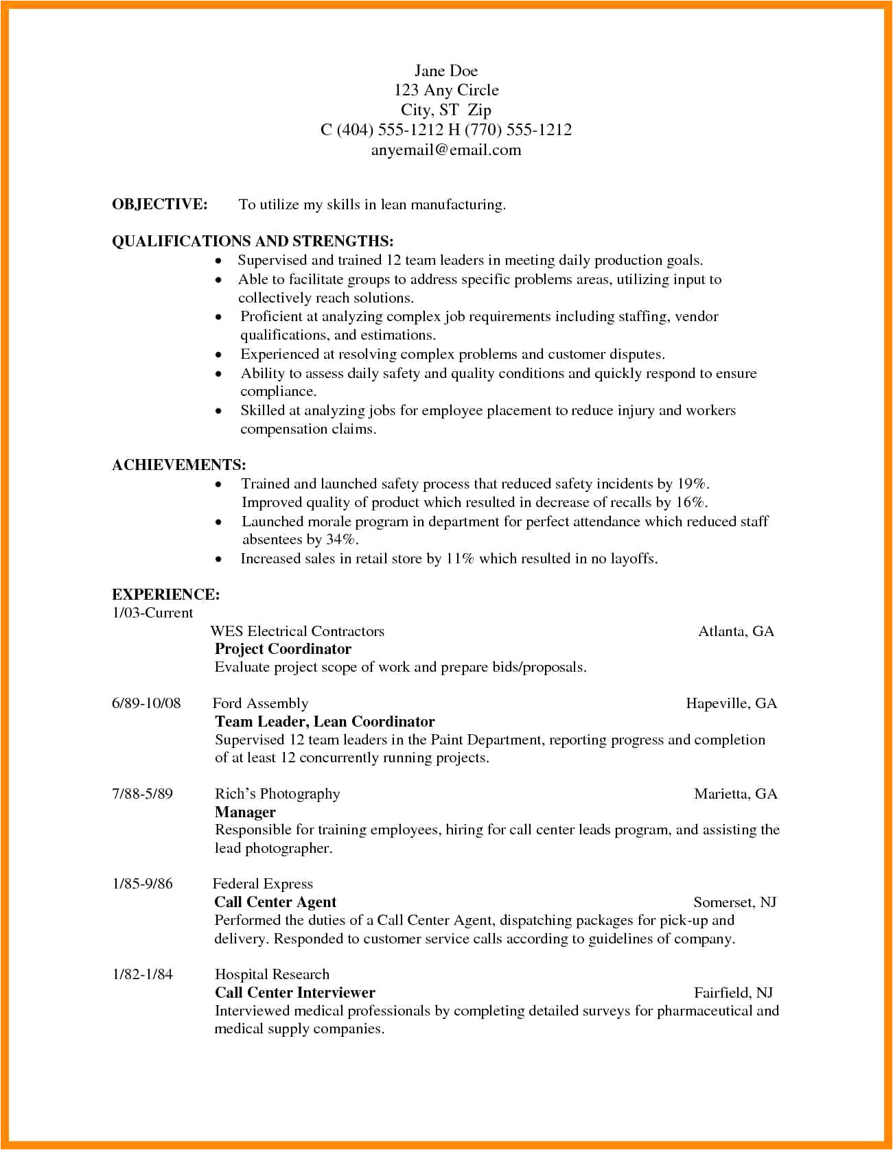 shidduch resume sample