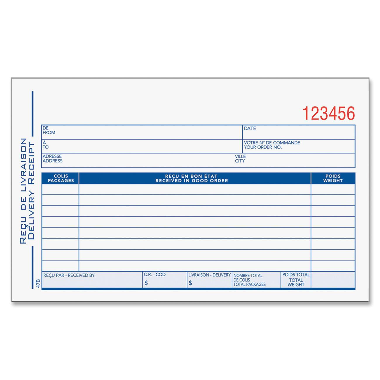 post free printable delivery receipt 254857