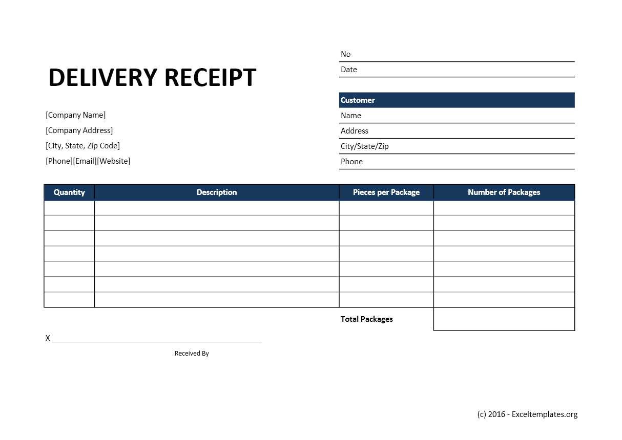 delivery receipt template