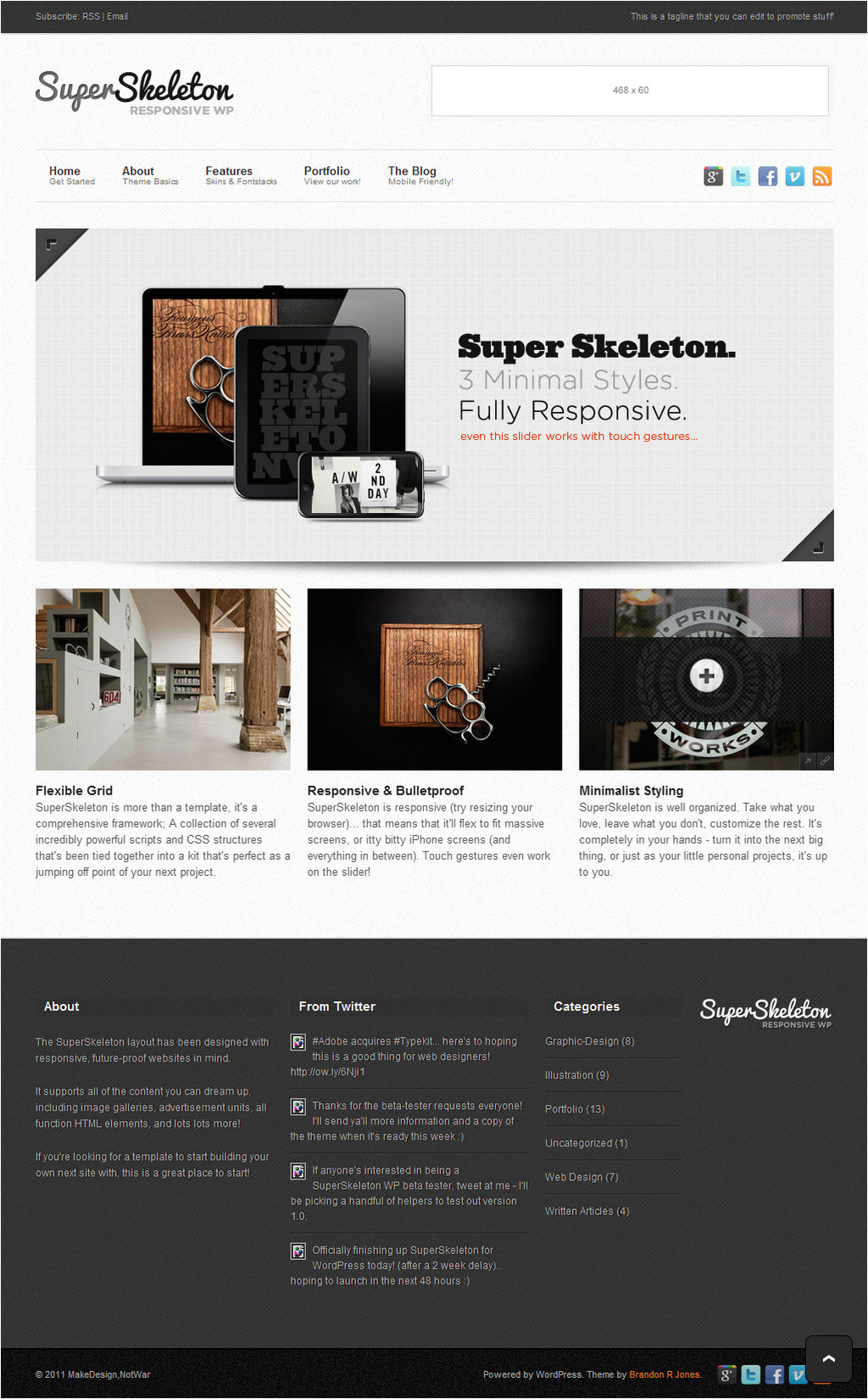 Skeleton Responsive Template Tf Super Skeleton Wp Responsive Minimal Beautiful