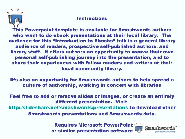 template for smashwords authors introduction to ebooks for library presentations