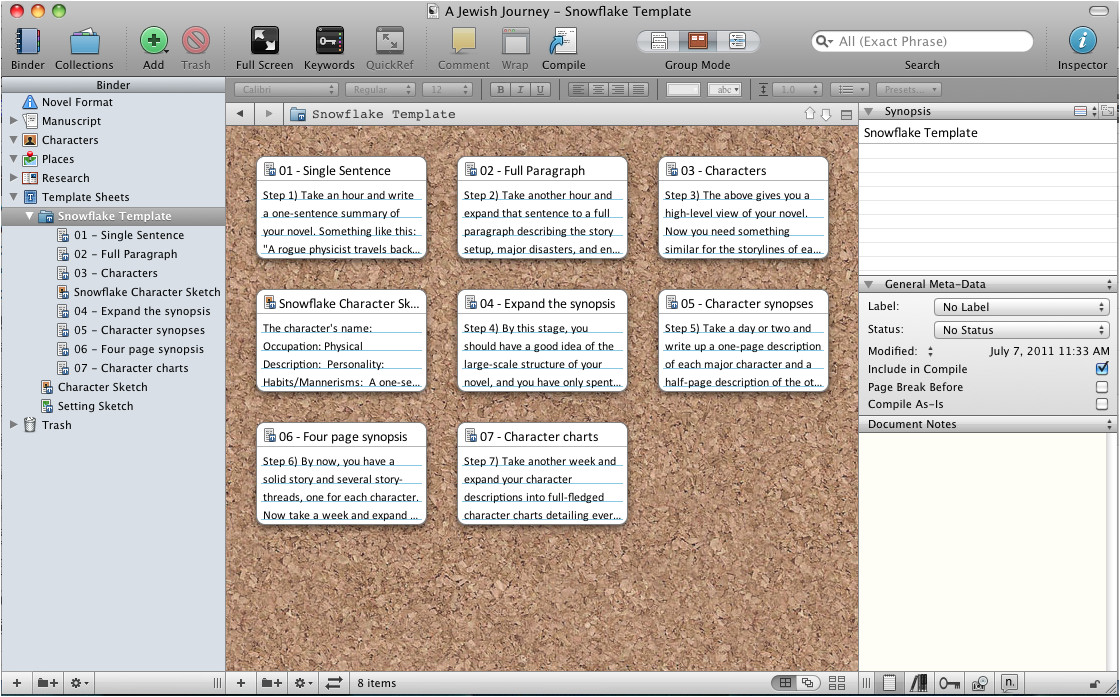 Snowflake Method Template Snowflake Method In Scrivener Megilemaniac