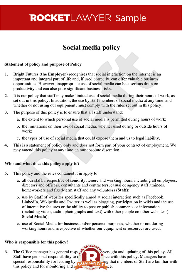 social media policy template for schools