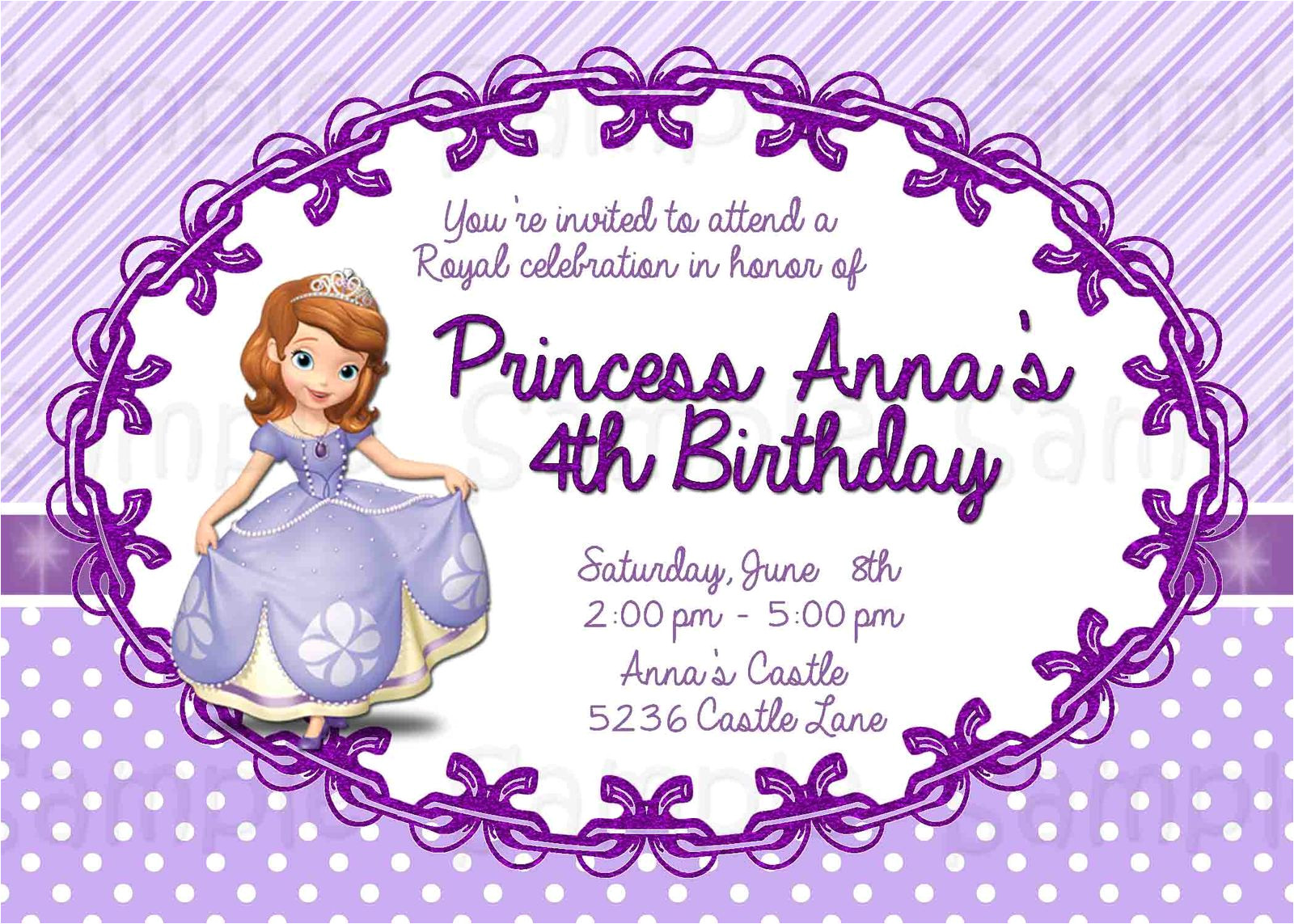 Sofia the First Free Invitation Templates 8 Best Images Of Free Printable Princess sofia Invitations