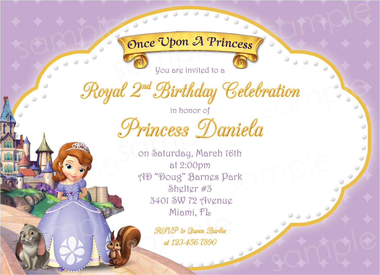 princess sofia birthday invitations ideas