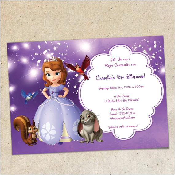sofia the first party invitation