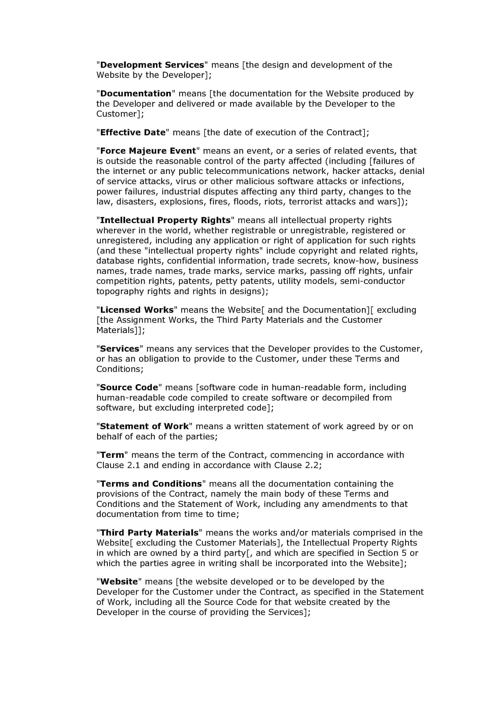 Software Development Terms and Conditions Template software Developer Contract Template Beautiful software