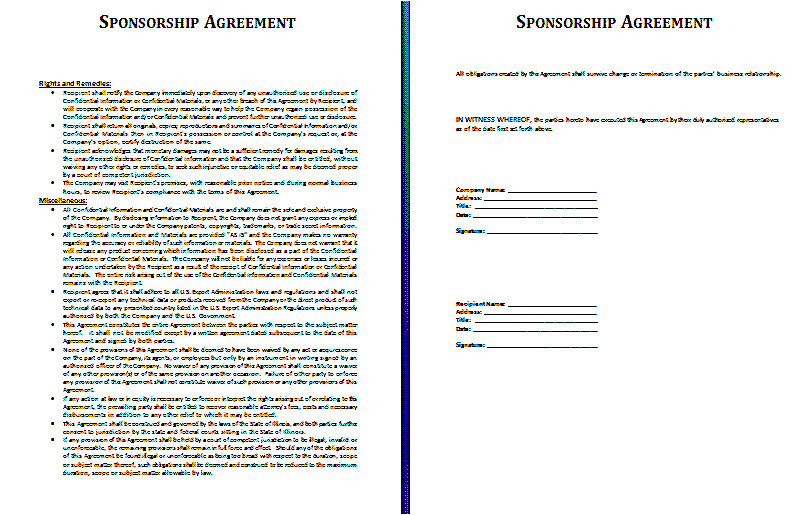 sponsorship prospectus template sponsorship contract physic minimalistics 2