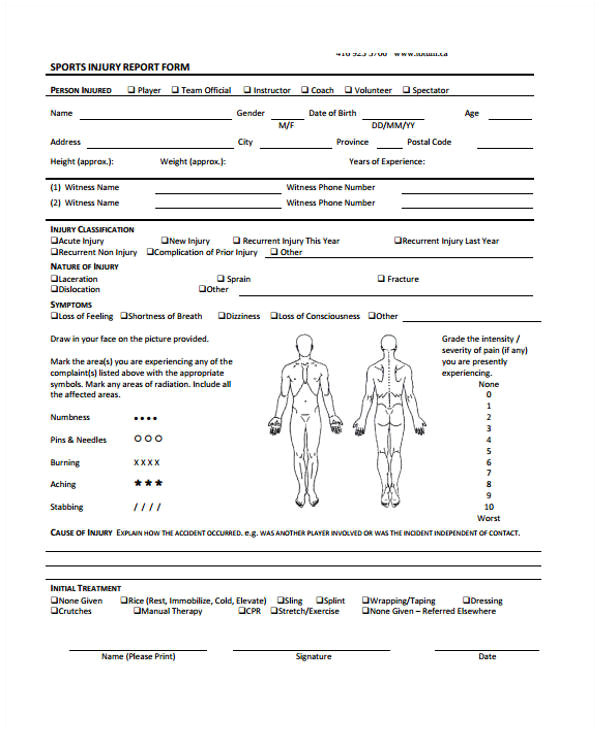 incident report form example