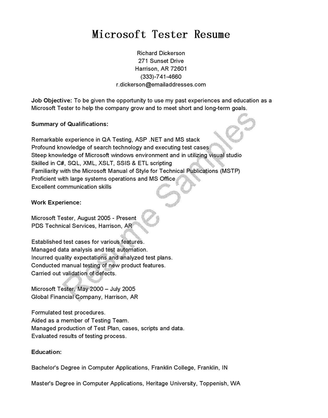 sqa resume sample best of sample resume for software tester fresher awesome sample resume