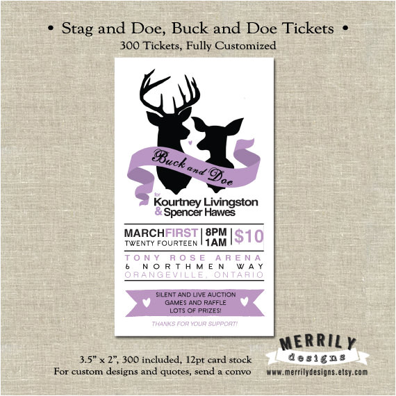Stag and Doe Ticket Templates 300 Tickets Stag and Doe Buck and Doe Tickets by