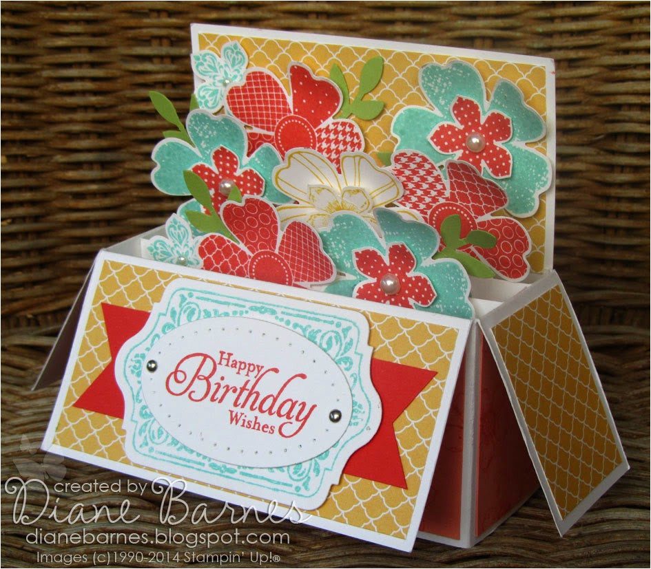 Stampin Up Box Templates Colour Me Happy Flower Shop Long Card In A Box with