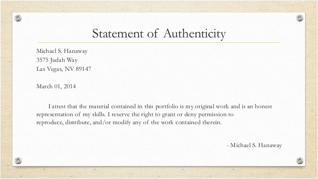 Statement Of Authenticity Template Dissertation Statement Authenticity 100 original