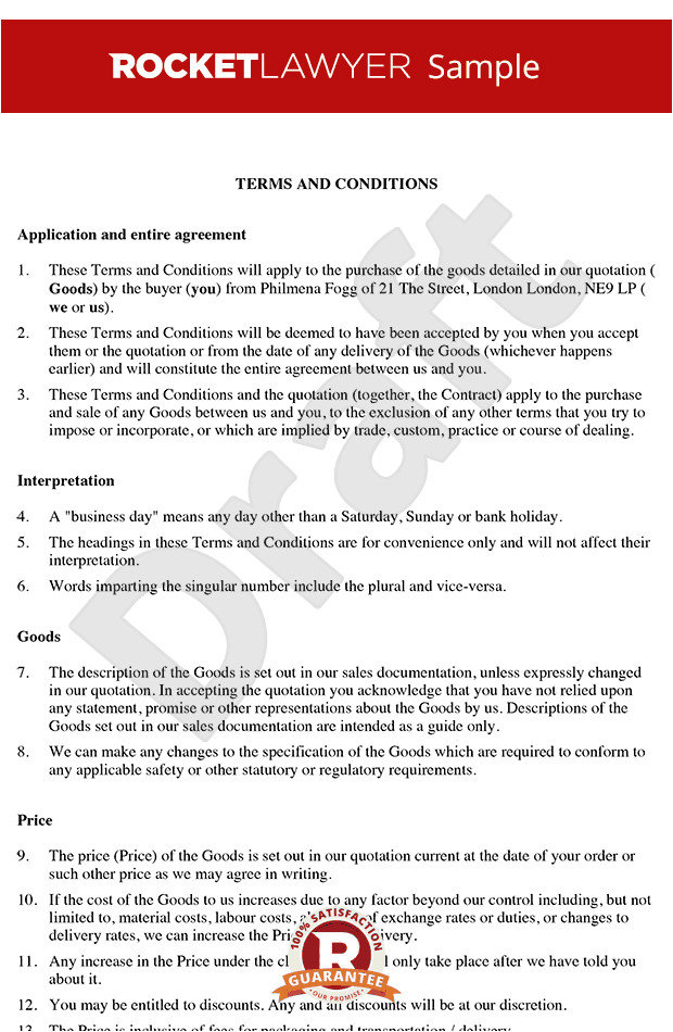 terms and conditions template