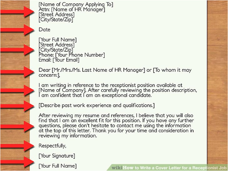 write a cover letter for a receptionist job