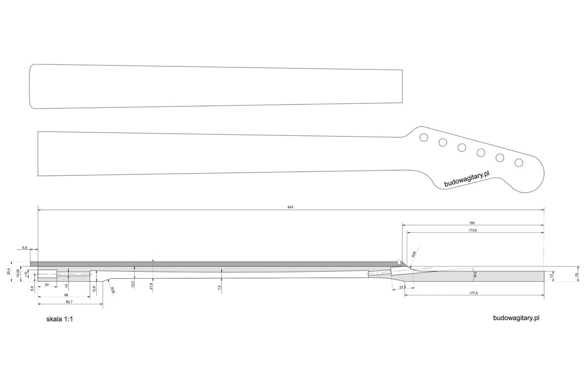 Strat Neck Template Fender Stratocaster Guitar Templates Electric Herald
