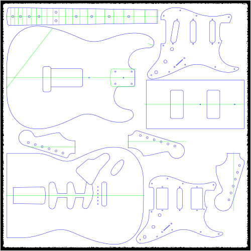 stratocaster vibrato guitar routing templates