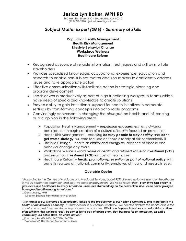 Subject Matter Expert Resume Samples Subject Matter Expert Doc Resume 4 5 2011 2 2 1 1