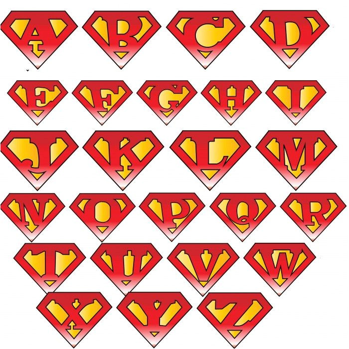 Superman Alphabet Template Superman Logo with Different Letters Superman and Wonder