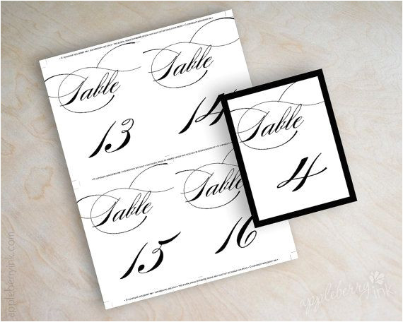 Table Numbers for Wedding Reception Templates Instant Download Pdf Digital Diy Table Number Template