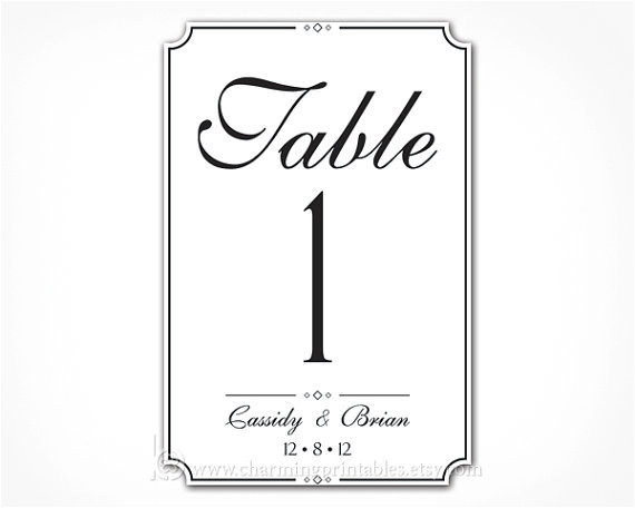post wedding table numbers printable 4x6 32445
