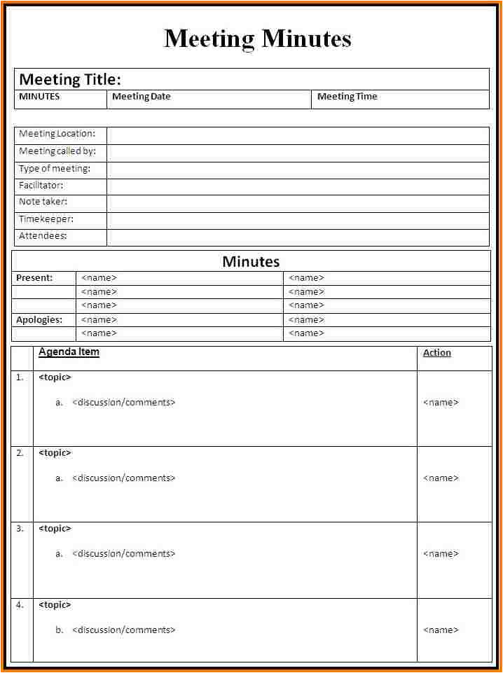 free meeting minutes template