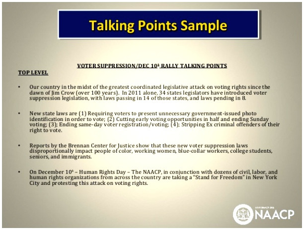 talking points template word