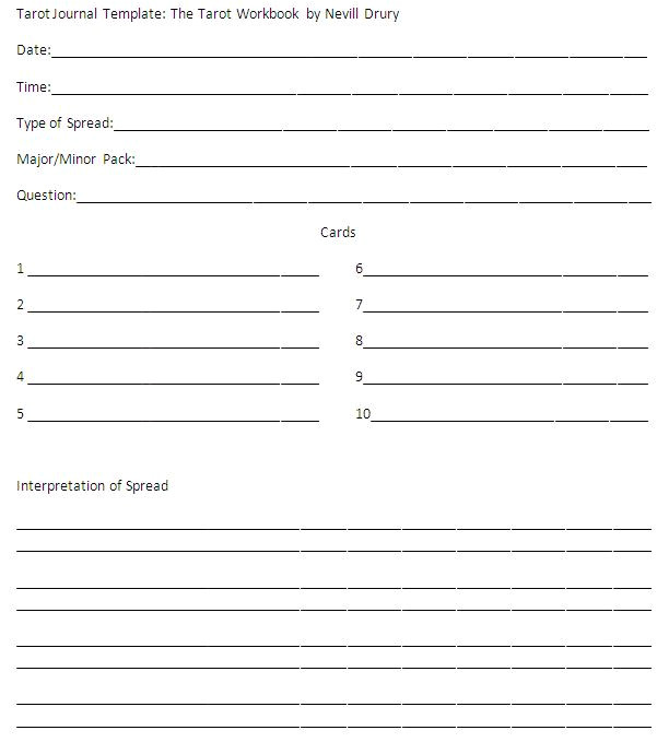 Tarot Journal Template Tarot Journal Jonika Tarot