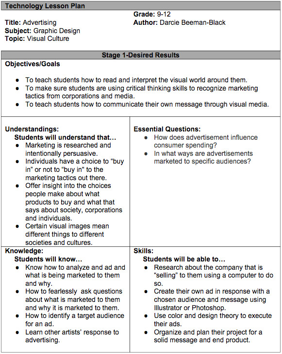 Technology Integration Lesson Plan Template 1 Technology Integration Lesson Plan Template Technology Lesson Plan Darcie Beeman Black