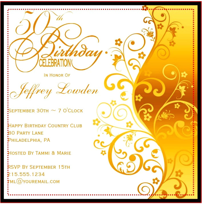template for 50th birthday invitations free printable
