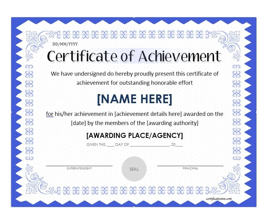 certificate of achievement