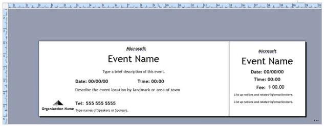 microsoft publisher ticket template ticket template publisher event ticket template futuristic icon open free
