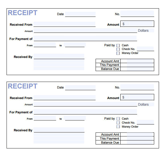 sample payment receipt