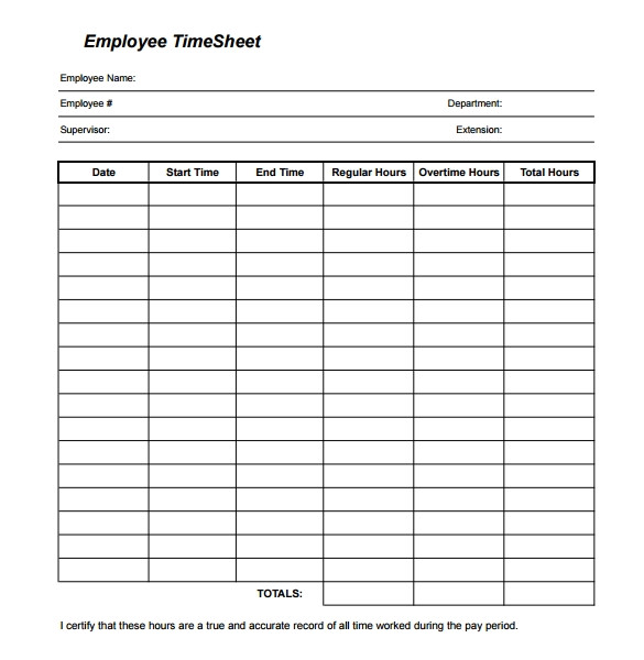employee timesheet