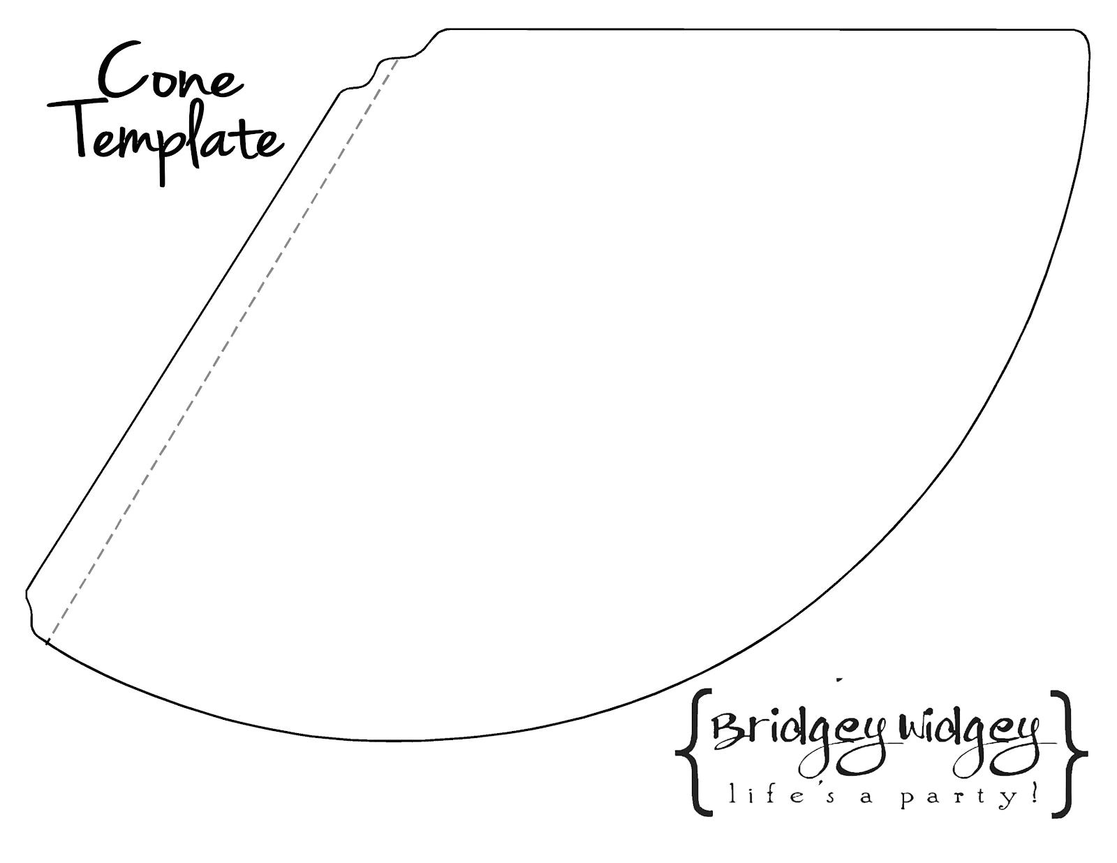 Template to Make A Cone Popcorn Cone Template Bridgey Widgey Paper Cones