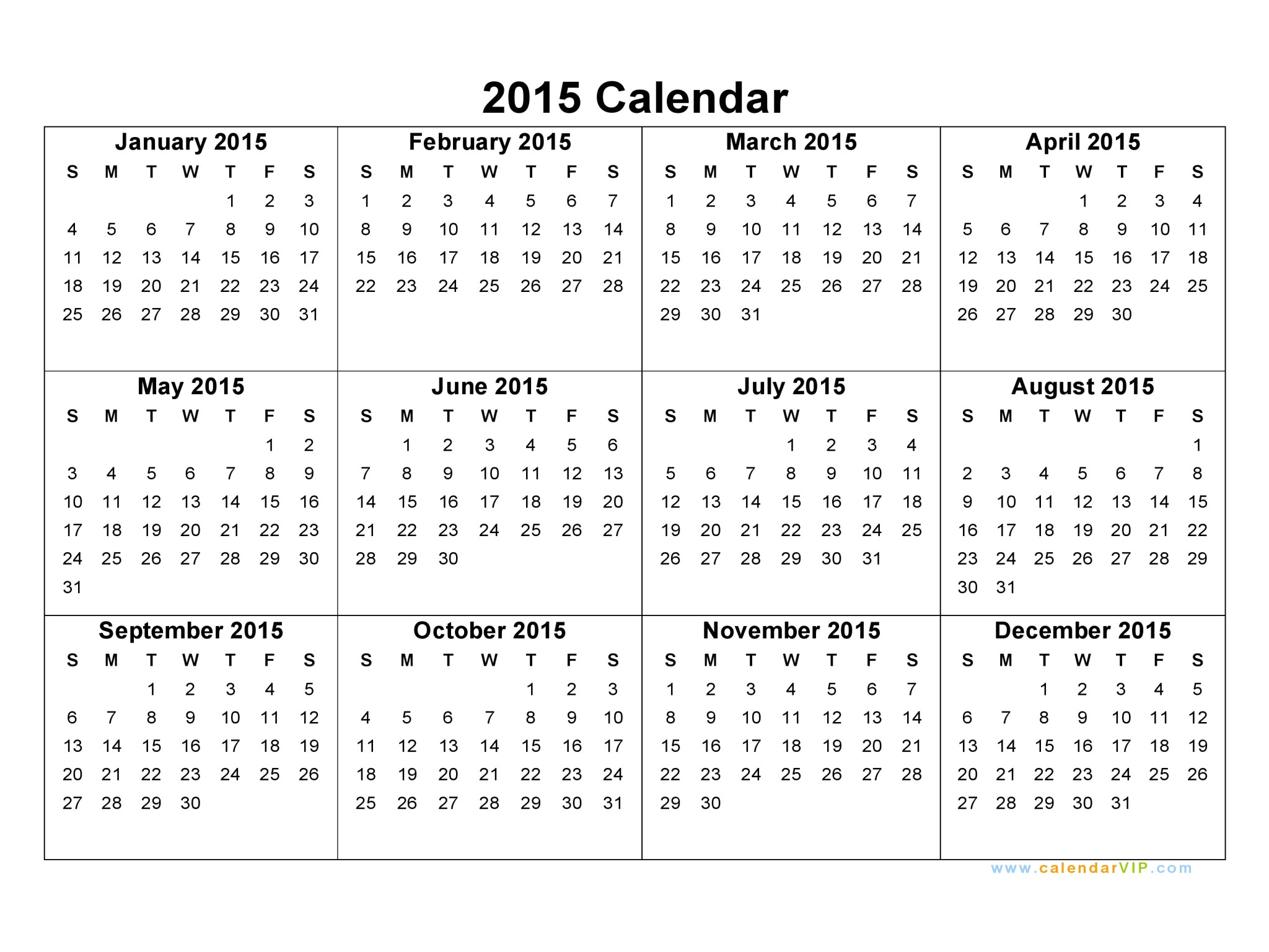 Templates for Calendars 2015 2015 Calendar Blank Printable Calendar Template In Pdf