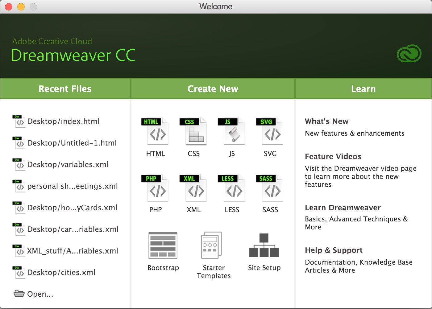 email templates in dreamweaver cc