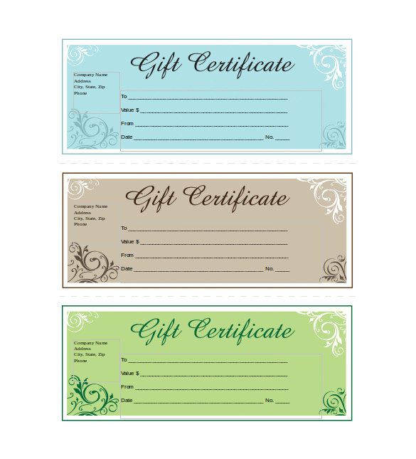 sample business gift certificate