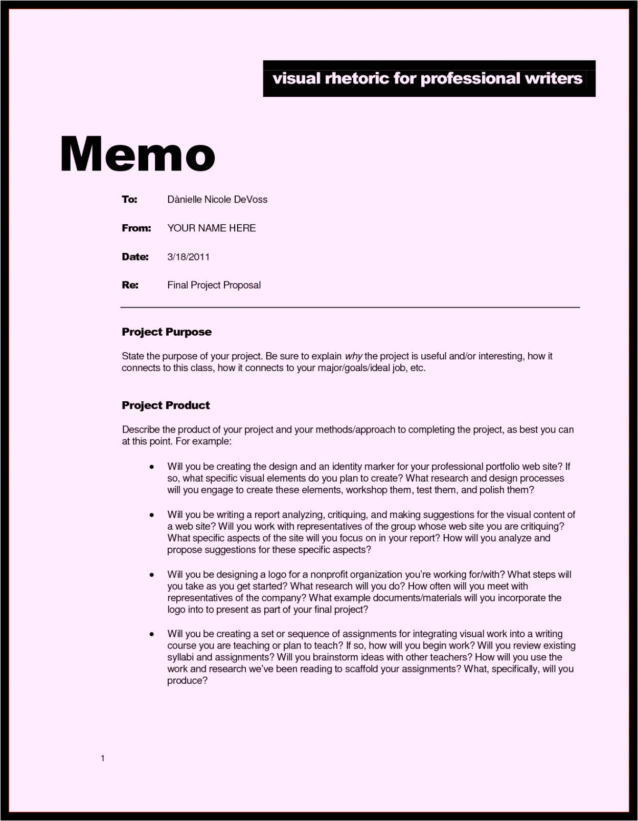 free memo template word doc