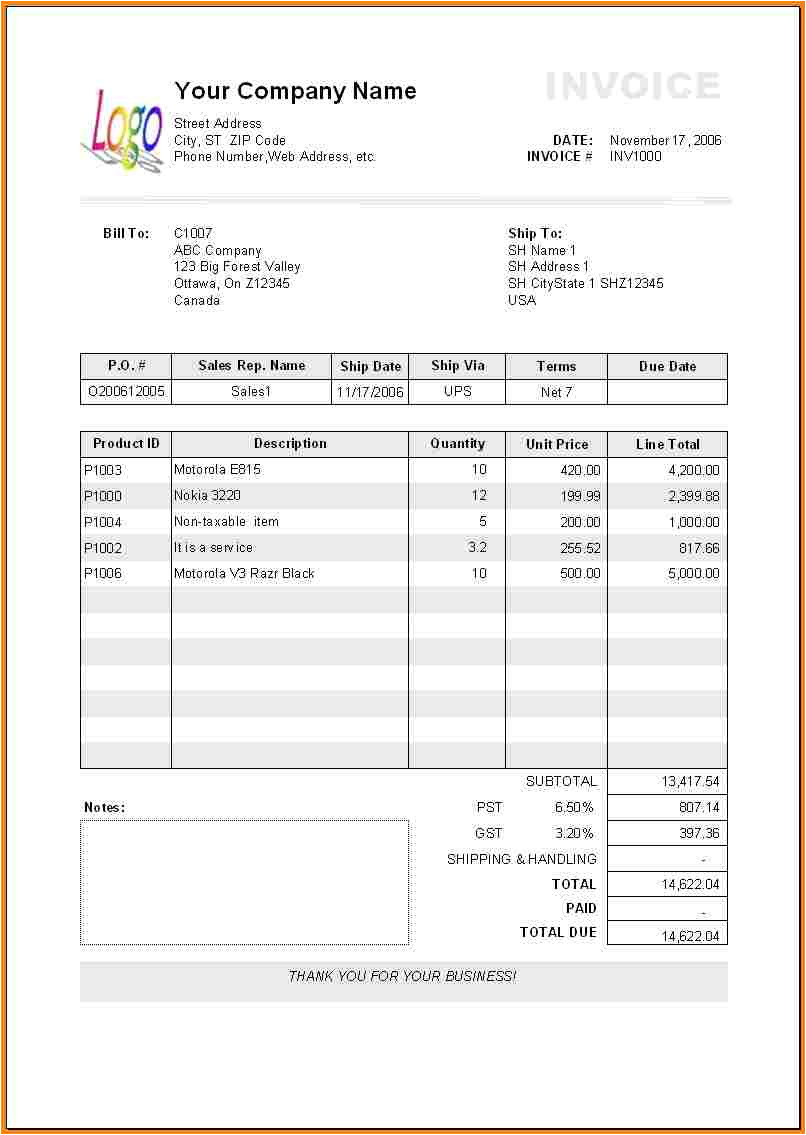 billing invoice templates