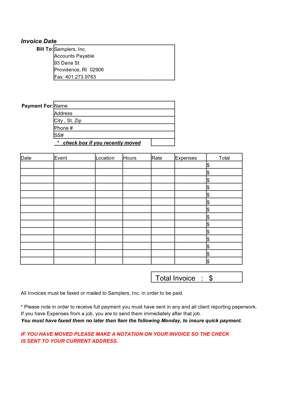 independent contractor invoice template free 1155